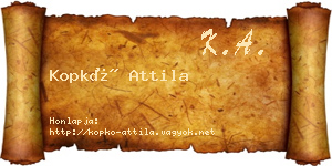 Kopkó Attila névjegykártya
